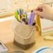 CICIMELON Foldable Standing Pencil Pen Case with Compartments Large Capacity Pencil Pouch Bag School Aesthetic Supplies for Girls Boys Adults Beige
