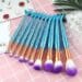 Mermaid Makeup Brushes, 10PCs Professional Premium Makeup Brush Set Foundation Powder Eyeshadows Blending Blush Skin Care Products Brushes (Blue)