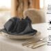 Ruvanti Cloth Napkins Set of 12, 18x18 Inches Napkins Cloth Washable, Soft, Durable, Absorbent, Cotton Blend. Table Dinner Napkins Cloth for Hotel, Lunch, Restaurant, Weddings, Parties - Dark Grey