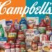 Campbell Company pantry products including soups, sauces, salsa, broth, and beverages featured in a pantry stock-up savings promotion.