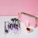 Crystal Makeup Brushes Colorful Blue 10PCS, Cute Make up Brush Pack for Women,Girls,Kids