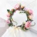 Fairy Floral Crown Woodland Headband Elf Flower Headpiece Forest Elven Circlet for Women Girls Bridal Wedding Prom Halloween Cosplay Photo Lavender