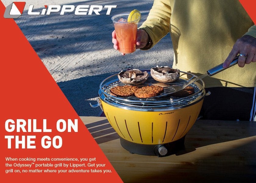 SALE! Lippert Odyssey Portable Charcoal Grill
3 colors to choose from
Click ---> HERE