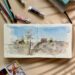 tumuarta Square Watercolor Sketchbook, 6x6, 140 LB, 300GSM, 100% Cotton Paper, Cold Press, 24 Sheets,48 Pages, Watercolor Journal for Use As Plein Air Sketch Book and Mixed Media Pad On The Go
