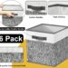 Homyfort 11x11 Cube Storage Bins - Fabric Organizers, Collapsible Storage Baskets for Shelves, Closet, Nursery, Set of 6