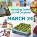 Save $12 when you spend $50 on Pantry Staples from General Mills, SALE! GoodCook 3-Comparment Meal Prep Round Food Containers, SALE! Crossbody Sling Bags with Convertible Shoulder Strap, SALE! Burpee Super Seed Starting Trays, SALE! Play-Doh Marvel Hero Adventure Playset, SALE! Disney 5-Minute Easter Stories.