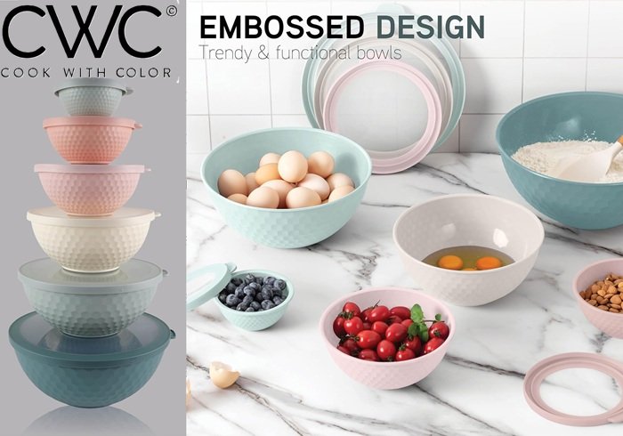 SALE! Cook With Color Nesting Mixing Bowl Sets
Lots of solid and multi-color options
Each set includes 6 Bowls and 6 Lids, Non Slip Bottoms and Embossed Design - Microwave Safe
Click ---> HERE