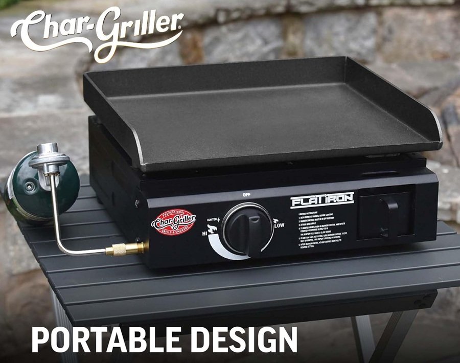 SALE! Char-Griller Flat-Top Steel Griddle Portable Propane Gas Griddle with Electronic Ignition, 265 Cooking Square Inches Click ---> HERE