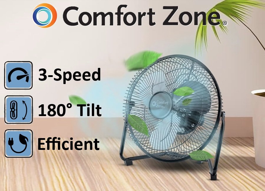 SALE! Comfort Zone 20" High-Velocity Floor Fan
Ideal for Large Rooms, Patios, Garage, Workshop, Chicken Coops and Barns
Heavy-Duty Industrial Quality, 3 Speeds, Metal Construction and Aluminum Blades, Carry Handle, Rubber Feet
Click ---> HERE