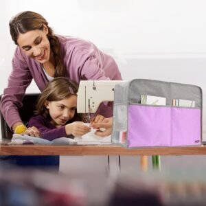 FINESUN Dust Cover for Sewing Machine, Sewing Machine Cover with Pockets for Most Standard Singer, Brother & Bernina Sewing Machine Purple