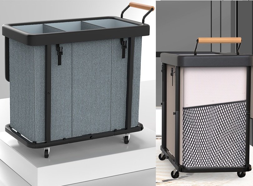 SALE! Extra Large Heavy Duty Rolling Laundry Hampers These have square tube steel frames, lids and handles. Clip the HUGE coupons. You should be able to get one of each with the coupons if you want them all. 40 Gal Gray: 19.7"L x 15.8"W x 29.5"H * 60 Gal 3 Compartment, Off White: 30.7"L x 15.74"W x 35.43"H * 60 Gal 3 Compartment, Gray: 28.54"L x 13.97"W x 29.96"H