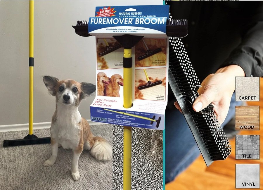 SALE! FURemover Pet Hair Rubber Broom with Squeegee
58" Telescopic Handle, for Carpet, Tile and Hardwood
Click ---> HERE