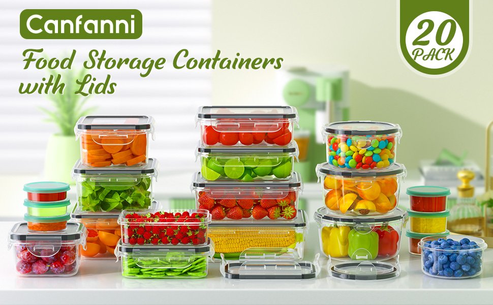 SALE! Food Storage Containers Set with Lids
20 Containers & 20 Leak Proof Lids, BPA-Free Plastic
Click ---> HERE