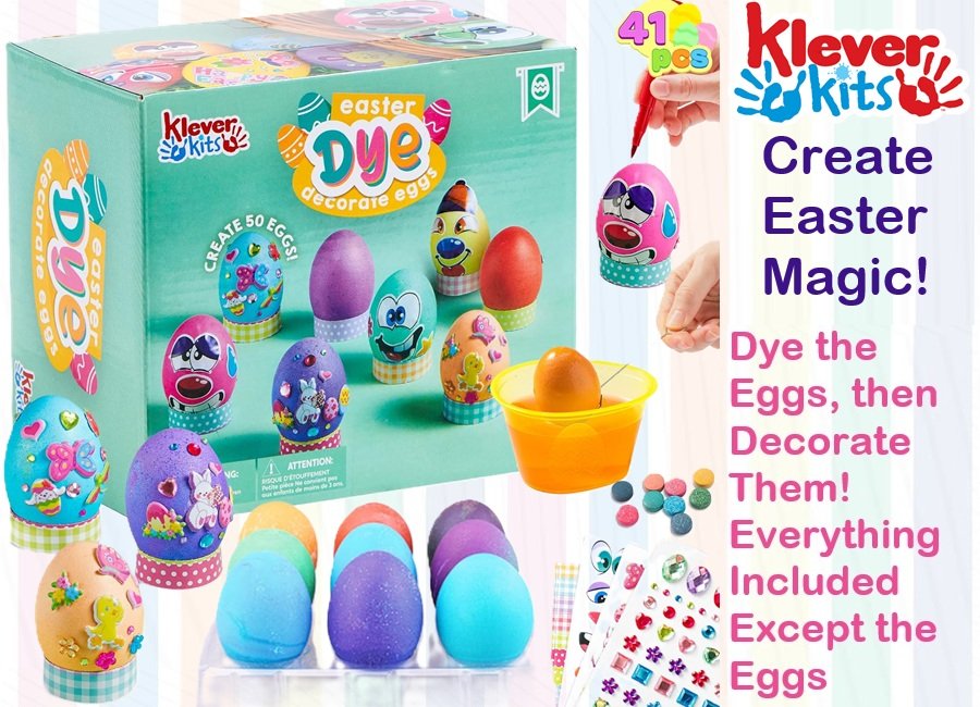 SALE! Klever Kits Easter Egg Decorating DIY Kit
With Dye Tablets and Easter Stickers
Click ---> HERE