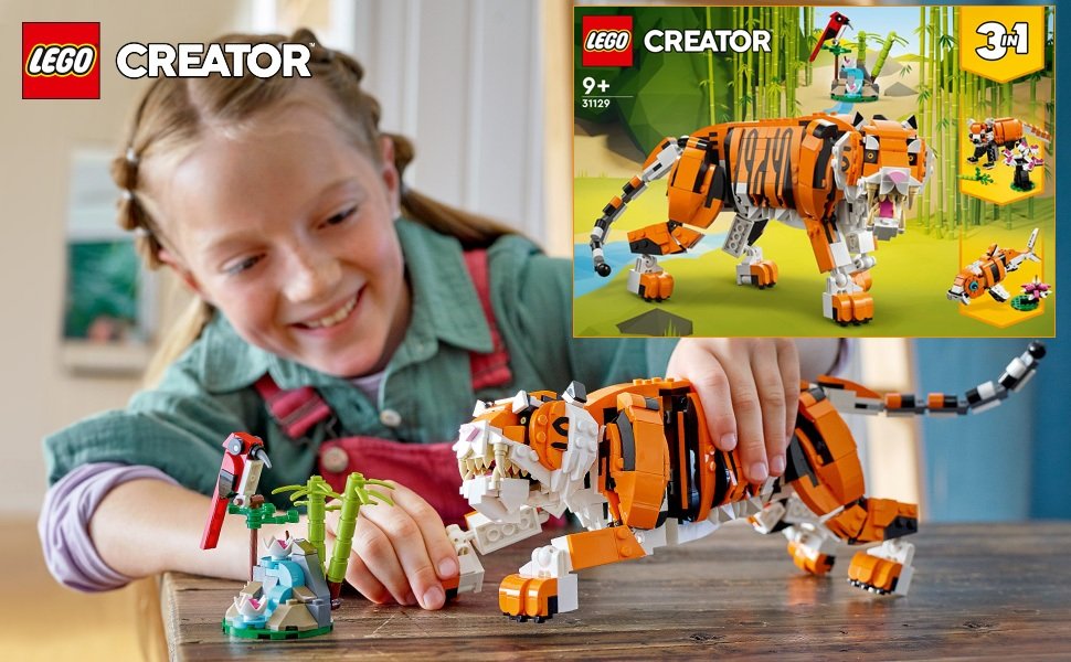 SALE! LEGO Creator 3 in 1 Majestic Tiger Building Set
Transforms from Tiger to Panda or Koi Fish
Click ---> HERE