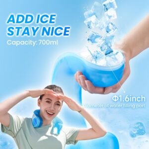 samply OutCool U-Flex Cooling Pack, Ice-fillable Portable Neck Cooler, Needless Hand Held, Cold Neck Wraps for Outdoor Sports, Travel, Camping, for Mother's and Father's Birthday,Royal Blue