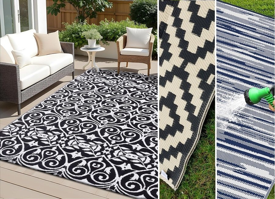 SALE! Reversible 5’x8’ Outdoor Straw Rugs
I found several with big coupons. At the time of post, all the ones below had a 40%, 45% or 50% coupon. Larger sizes are also available, but I didn't check those for coupons.
Pick your style:
Blue & White Stripe
Black & White Geometric Floral
Black & Beige Geometric Diamonds
Black & Gray Geometric Diamonds