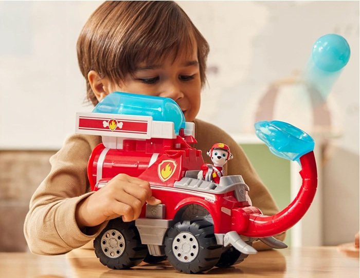 SALE! PAW Patrol Jungle Pups Marshall Elephant Firetruck
Open the rear compartment to access the 3 water projectiles. Load them into the projectile feeder and pull the trunk back into position, then press the button to launch
Click ---> HERE