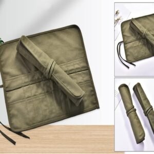 2 Sets Paint Brush Holder, 22 Slots Paint Brush Storage for Acrylic Oil Watercolor Gouache Artist Paint Brush Roll Canvas Pouch, Holds 100 Brushes