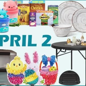 Pantry Staples and Snacks, Pfaltzgraff Trellis White 16-Piece Dinnerware Set, Round 48″ Outdoor/Indoor Folding Table, 6 Pack Stackable 13qt Plastic Storage Bins, Squishmallows Premium Scented Cloud Slime, Skillmatics Poke-in Art Easter Activity Kit