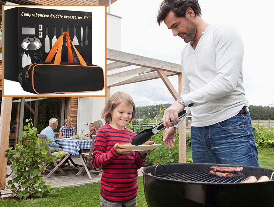 SALE! Professional Grilling Accessories and Tools Set
Spatula Set, Basting Cover, Scraper, Tongs, Egg Rings and Much More!
Click ---> HERE