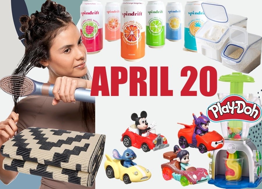20% coupon on Select Spindrift, SALE! LOCK & LOCK Easy Essentials Flip-Top Food Bins, SALE! INFINITIPRO by CONAIR DigitalAIRE Multi Hair Styler, SALE! Reversible 5’x8’ Outdoor Straw Rugs, SALE! Play-Doh Swirlin’ Smoothies Toy Blender Playset, SALE! Hot Wheels Mattel Disney and Pixar RacerVerse 4-Pack