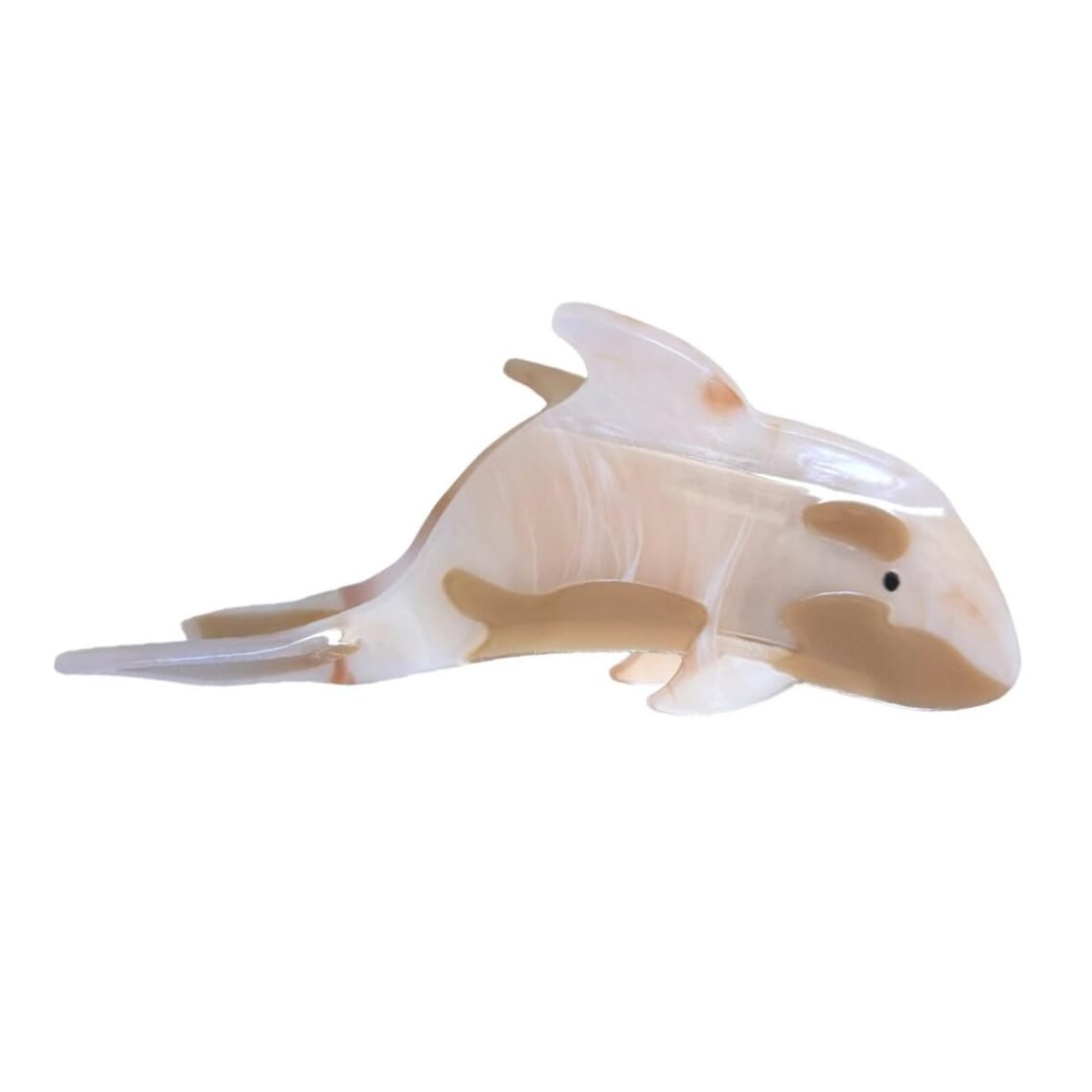 Funny Tiger Whale Hair Clips,Cellulose Acetate Hair Clips,Big Claw Clips for Girl,Hair Accessories,Beige