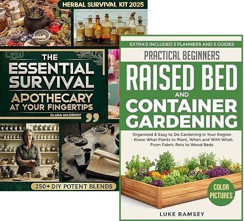 Check out these Kindle books! They were FREE at post time but that could change without notice.
Off-Grid Survival Book for Beginners
Practical Beginners Raised Bed And Container Gardening
The Essential Survival Apothecary
Weekend Homesteader
Solar Power Demystified