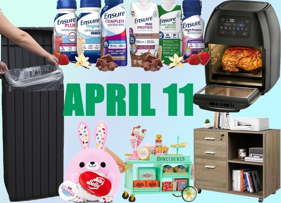 25% & 30% coupons on Select Ensure, SALE! CHEFMAN 10qt 17-in-1 Digital Air Fryer Oven, SALE! DEVAISE Mobile Wood File Cabinet with Lock, SALE! Keter Copenhagen Resin Large Trash Can with Lid for Patio and Outdoor 32 Gallon, 15″ x 15″ x 33.3″, Uses 30-39 gallon trash bags, SALE! Snackles 16-inch by ZURU, SALE! MGA’s Miniverse Harry Potter Honeydukes Trolley