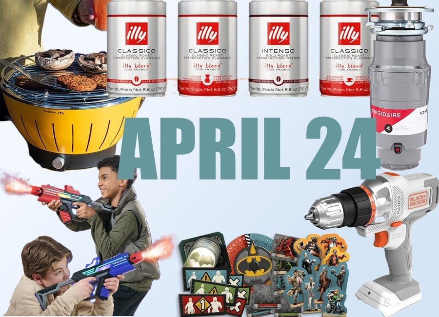 15% coupon on illy Coffee, SALE! Frigidaire 1/2 HP Corded Garbage Disposal, SALE! BLACK+DECKER 20V MAX Matrix Cordless Drill/Driver Kit, SALE! Lippert Odyssey Portable Charcoal Grill, SALE! Hyperburst Blasters 2 Player Pack, SALE! Spin Master Games DCeased: Gotham City Outbreak