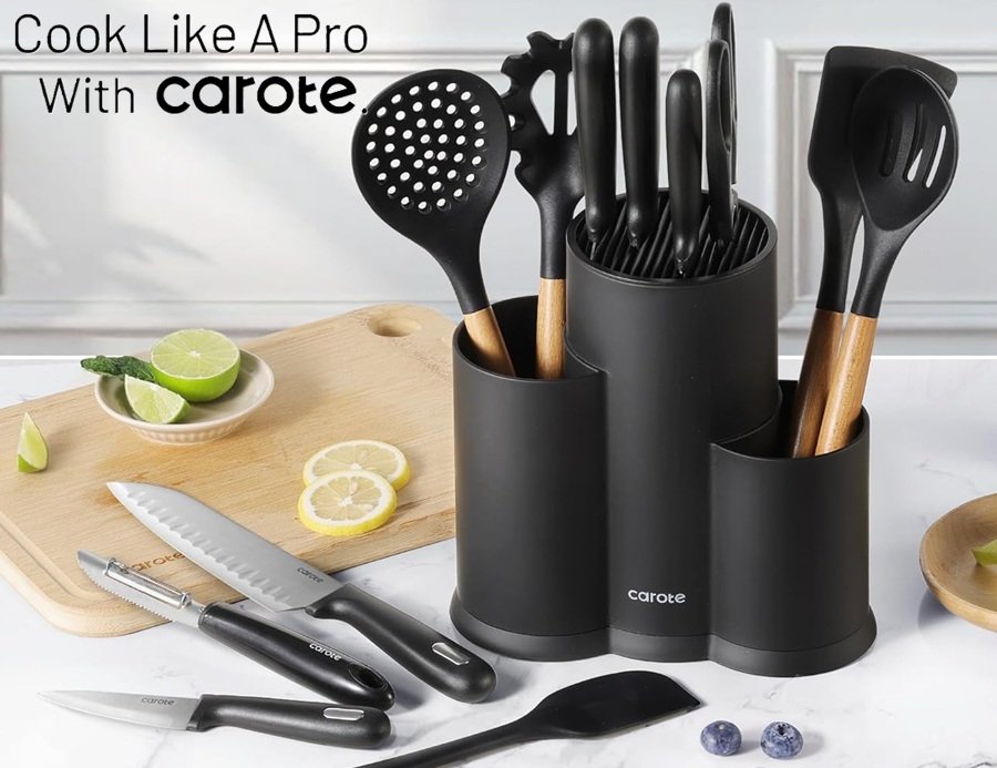 SALE! CAROTE Kitchen Utensils & Cutlery Set
Utensils holder with built-in knife block includes knife set, utensils, shears and more.
Click ---> HERE