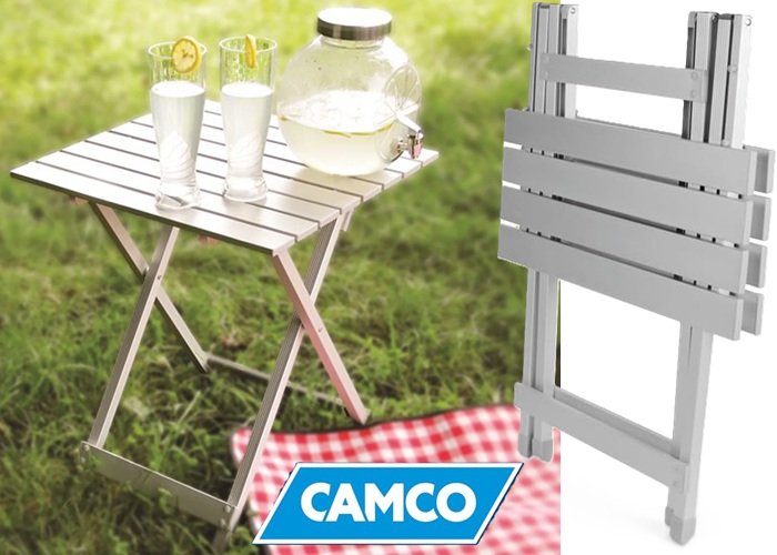 SALE! Camco Indoor/Outdoor Folding Aluminum Side Table
Supports Up to 110lbs | 19.5 L x 20” W x 24.25” H
Click ---> HERE