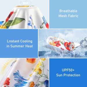 Cooling Towels (40"x12"), 1 Pack Ice Yoga Towel Soft Breathable, Microfiber Gym Towel for Neck and Face, Cooling Towels with Pouch and Clip for Working Out