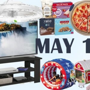 35% coupon on General Mills Healthy & Protein Snacks, SALE! NutriChef 3-Piece Pizza Tray Set, SALE! Ceiling Fan with Lights and Remote, SALE! 50in TV Stand, SALE! WOW Sports Water Wheel, SALE! Melissa & Doug Wooden Latches Barn