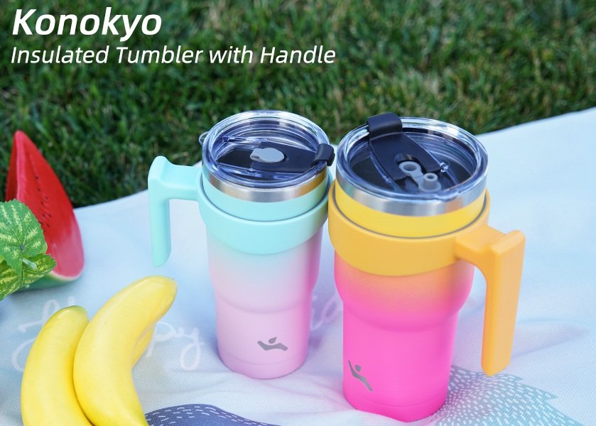 SALE! Konokyo Insulated Stainless Steel Vacuum Insulated Tumblers
Water Bottles with Handle, 2 Straws and 2 Lids
10, 20, 30 and 40 ounce sizes, multiple colors to choose from. Some options have coupons
Click ---> HERE