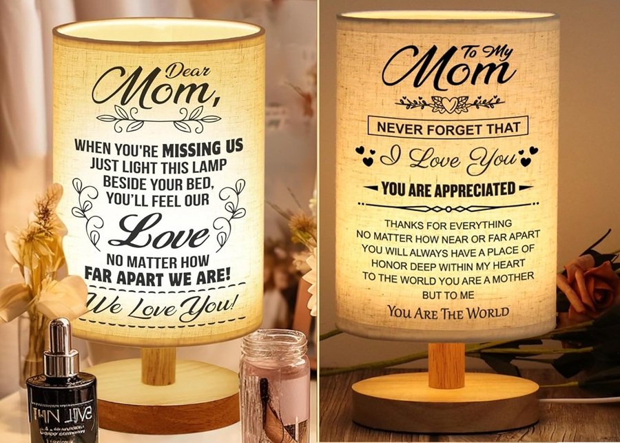 SALE! Mom Night Light Table Lamps
These beautifully designed LED night lights have a natural wood base and soft beige fabric lampshade. The overall height is about 6 inches.
Click ---> HERE