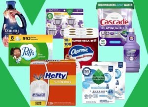 Select household cleaning and dishwashing products from Swiffer, Febreze, Cascade, Dawn, and Mr. Clean