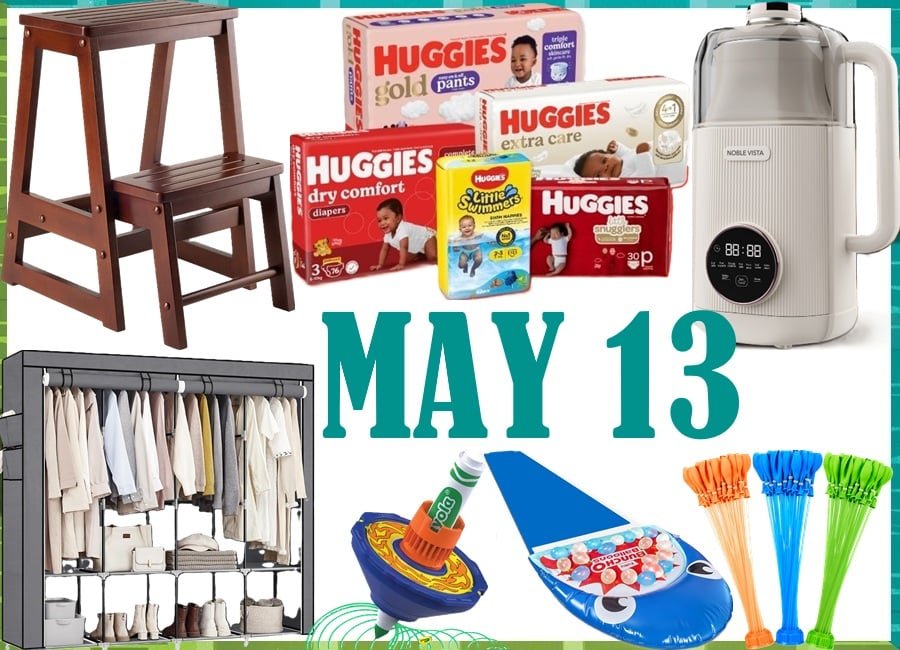 Sale on Huggies Diapers & Wipes, SALE! 8 In 1 Vegan Milk Maker Machine, SALE! Winsome Beech Wood Double Step Stool, SALE! Songmics Portable Wardrobe Organizer with Cover, SALE! Bunch O Balloons Shark Water Slide, SALE! Crayola Colourwhirls Spinning Art Set