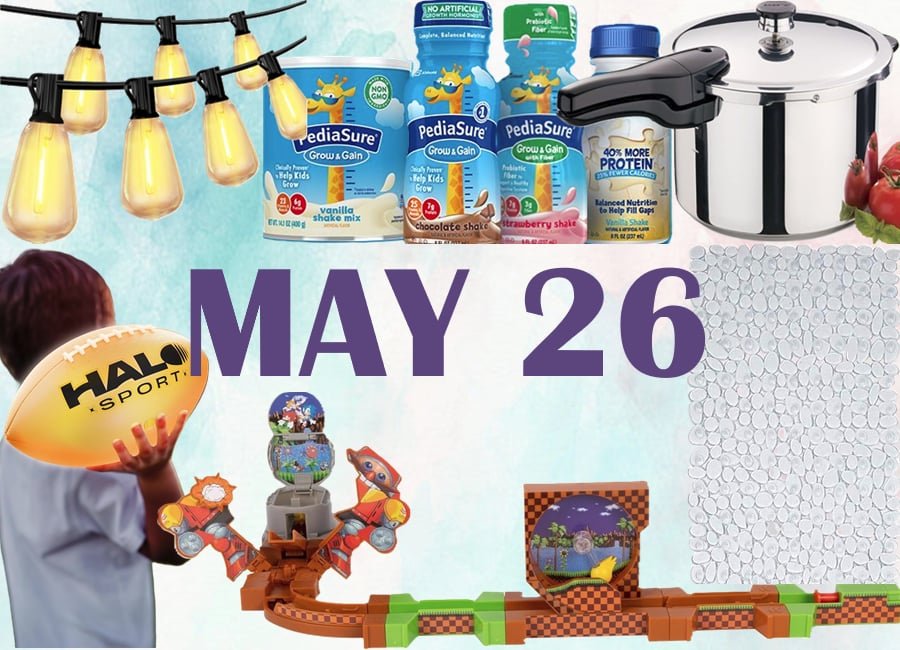 Sale on PediaSure Shakes & Powders, SALE! Presto 6-Quart Stainless Steel Pressure Cooker, SALE! DAYBETTER 100FT Outdoor String Lights, SALE! iDesign Pebblz Suction Non-Slip Bath Mat, SALE! Sonic The Hedgehog Go Go Racers Deluxe Playset SALE! Halo Sport Rechargeable Light Up Football