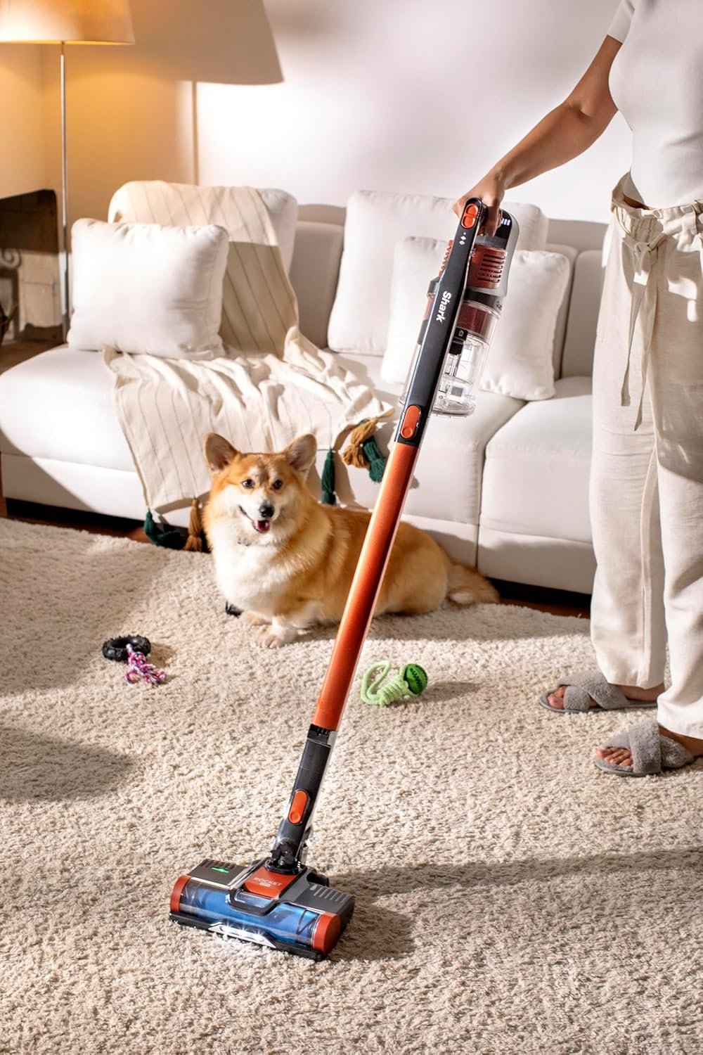 Shark Pet Cordless Stick Vacuum with XL Dust Cup, LED Headlights, Removable Handheld Vac, Crevice Tool, Portable Vacuum for Household Pet Hair, Carpet and Hard Floors, 40min Runtime, Grey, IX141