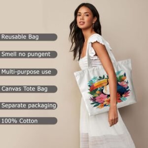 FILASLFT Tote Bag Paint by Numbers Kit for Adults, Bird Paint by Numbers Canvas Tote Bag for Student Travel and Shopping 17.71x13.38 Inch