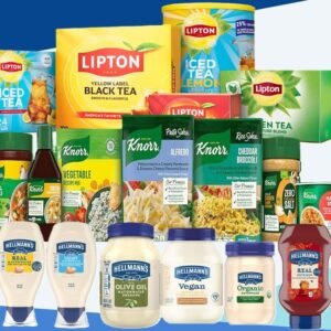 Unilever pantry staples featuring Knorr, Hellmannβs, and Lipton bulk food products