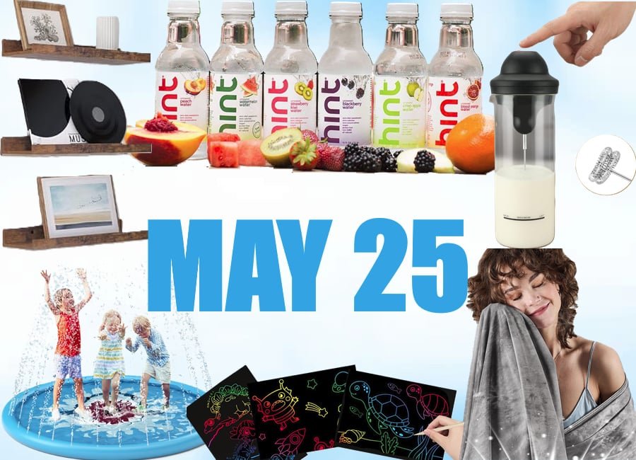 15% coupon on Hint Water, SALE! Mongdio Milk Frother Wand With Glass Cup, SALE! inhand Cooling Blankets for Hot Sleepers, SALE! upsimples Floating Shelves Sets, SALE! Jasonwell Sprinkler Splash Pad for Kids and Dogs, SALE! Purple Ladybug 150 Rainbow Scratch Art Mini Notes