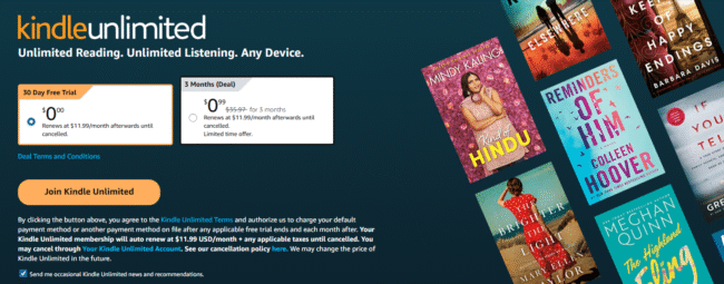 Join Kindle Unlimited and unlock these exclusive benefits