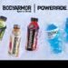 BODYARMOR and POWERADE sports drinks featured in a promotional savings graphic highlighting hydration beverages.