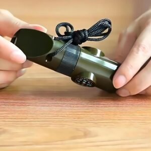 Be prepared outdoors with this 7-in-1 multifunctional survival whistle—compass, light, mirror & more for under $5. Small tool, big peace of mind!