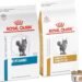 Royal Canin cat food products displayed together, including dry and wet food packages.