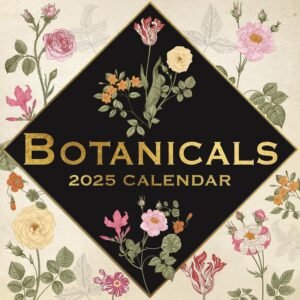 The Gifted Stationary 2025 Square Wall Calendar, Botanicals, 16-Month Arts & Antiques Theme Hanging Calendar with 180 Reminder Stickers, Month Planner