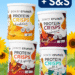 Power Crunch CRISPS snack bars in assorted flavors displayed on a wooden surface with sunflowers and a “30% off today” promo badge