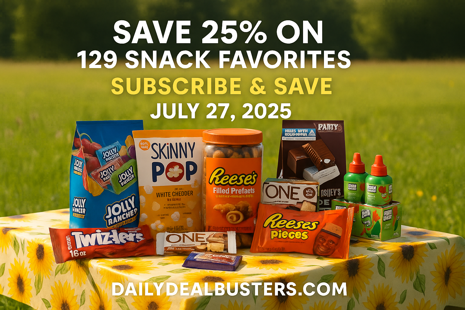 Save 25% on 129 Sweet & Savory Snacks with Subscribe & Save